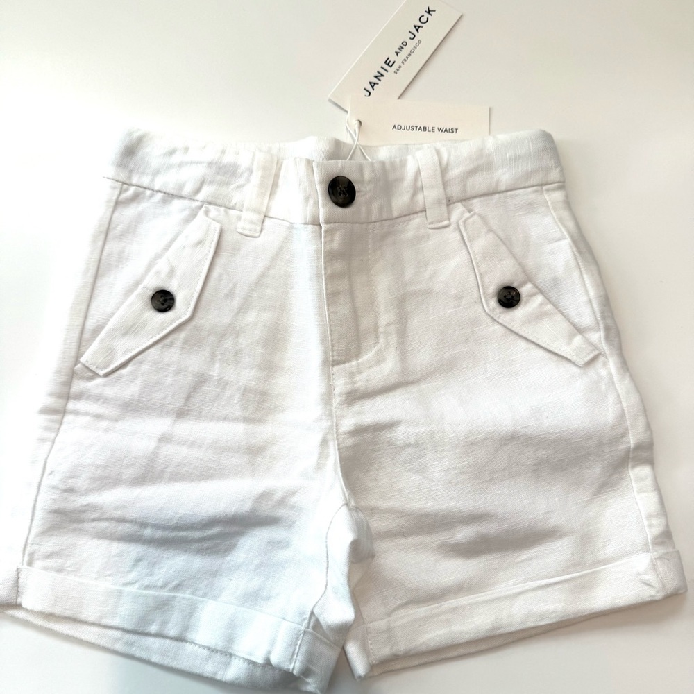 NEW Janie and Jack 2T - Adjustable Waistband Classic White Shorts